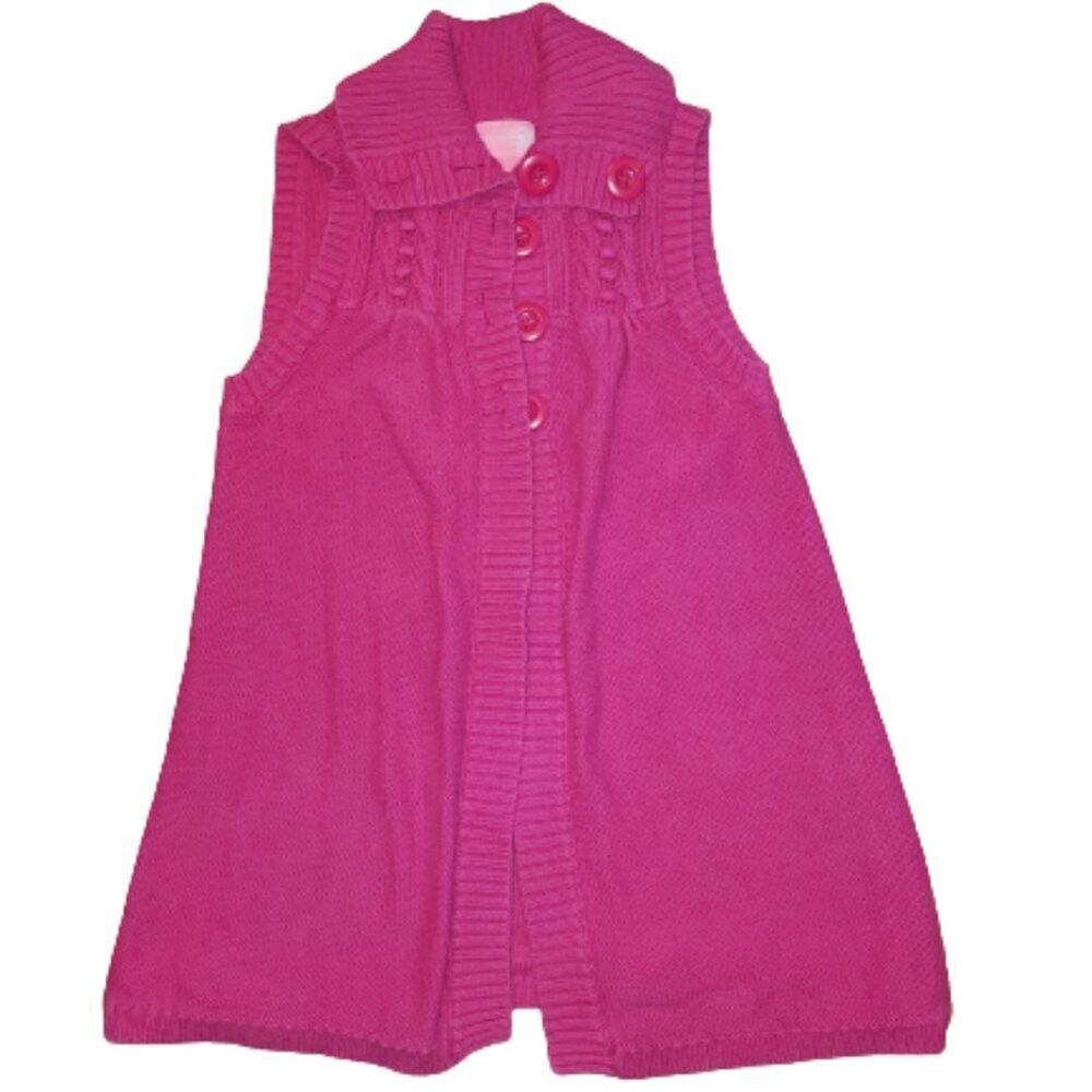 J Khaki Hot Pink Girls Knit Vest || Large || EUC